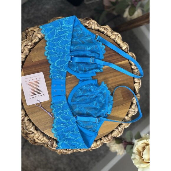 Savage X Fenty Savage Not Sorry Unlined Lace Balconette Bra 36C - Picture 8 of 9